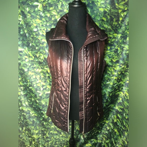 Calvin Klein Brown/dark purple Quilted Zip-Up Vest - Picture 16 of 16